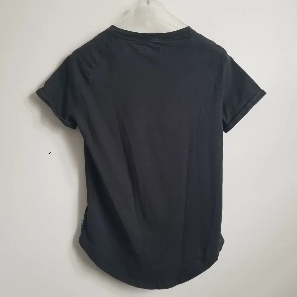 *SOLD* Adidas tee shirt black cream logo sz XS - Picture 2 of 6